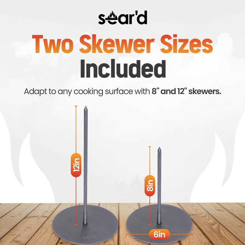 SEAR'D Stainless Vertical Skewer Barbecue Spit Skewer Grill BBQ - Great for Tacos Al Pastor, Shawarma, Brazilian Churrasco, Whole Chickens and Many Other Delicious Dishes! - Image 4